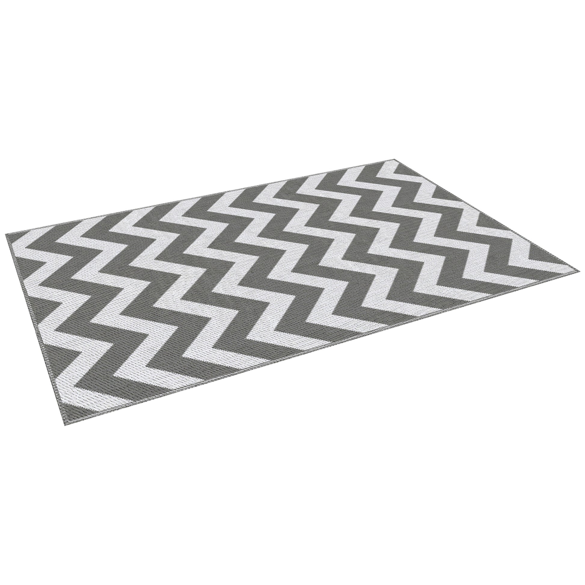 Outdoor Carpet Weatherproof Outdoor Rug Carpet Outdoor Rug for Living Room Balcony Garden Terrace Bathroom Hall Kitchen 121x182cm Light Grey+White