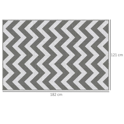Outdoor Carpet Weatherproof Outdoor Rug Carpet Outdoor Rug for Living Room Balcony Garden Terrace Bathroom Hall Kitchen 121x182cm Light Grey+White