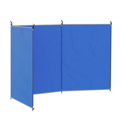 Camping Windbreak, Portable Folding Beach Windscreen with Carry Bag, Camping Windshield with Fixing Straps and Steel Poles, 450 x 150 cm, Blue