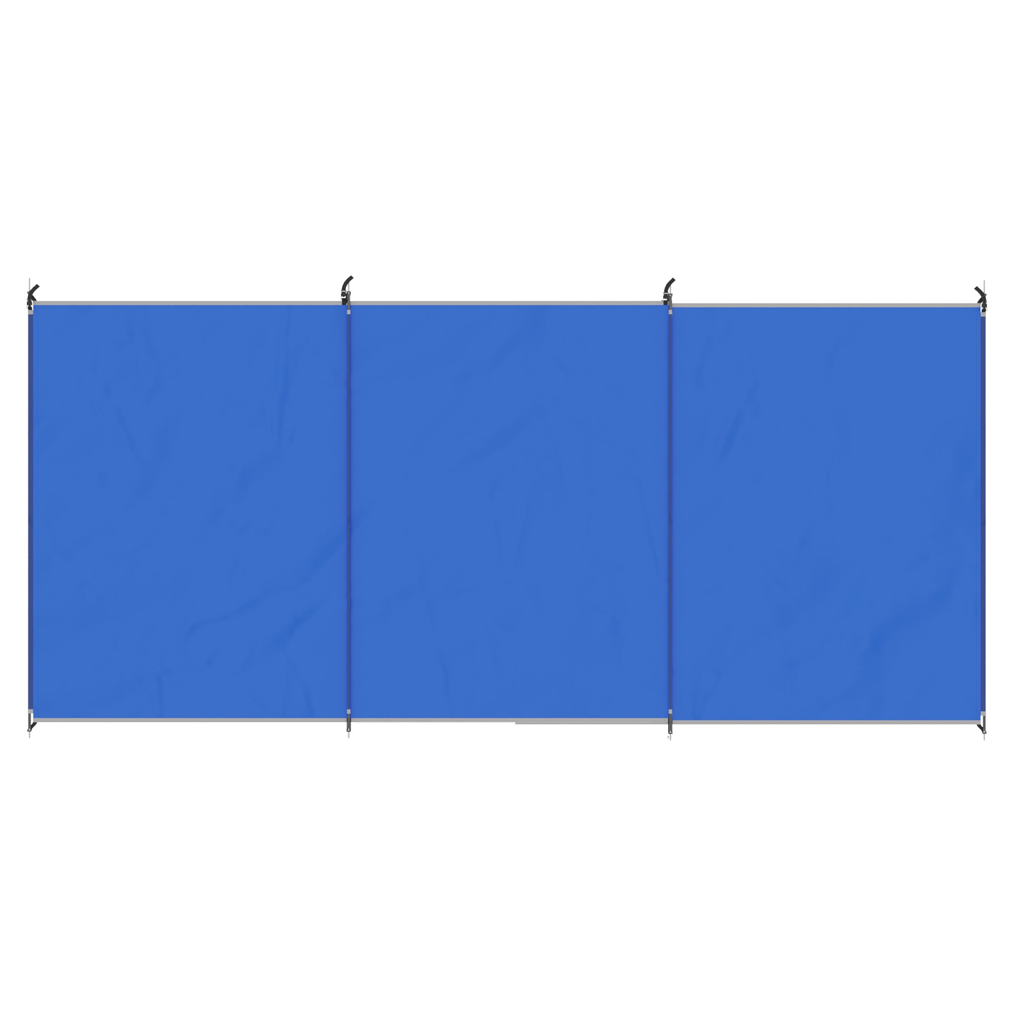Camping Windbreak, Portable Folding Beach Windscreen with Carry Bag, Camping Windshield with Fixing Straps and Steel Poles, 450 x 150 cm, Blue