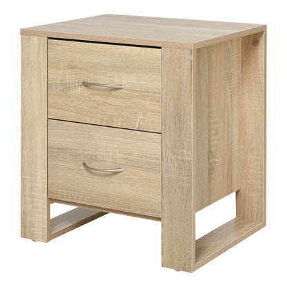 Nightstand Bedside Table with Drawers and Modern Style Side Table for Bedroom Living Room 48x39x54 cm Natural