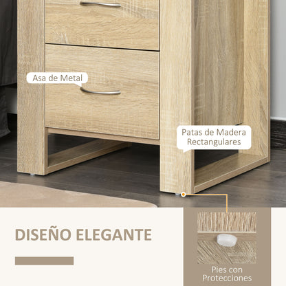 Nightstand Bedside Table with Drawers and Modern Style Side Table for Bedroom Living Room 48x39x54 cm Natural