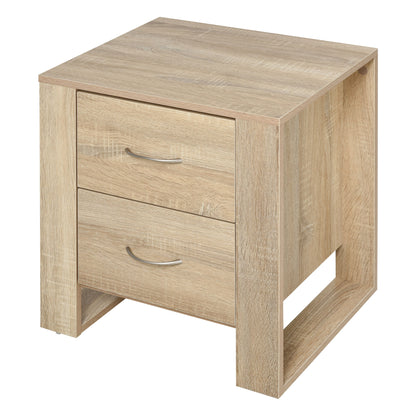 Nightstand Bedside Table with Drawers and Modern Style Side Table for Bedroom Living Room 48x39x54 cm Natural