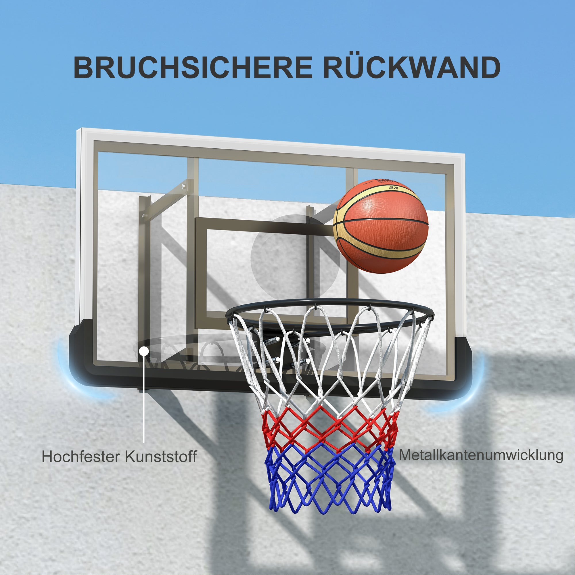 SPORTNOW Basketball Hoop with Backboard, Indoor & Outdoor, Basketball Board with Ø45 cm Steel Hoop and Net, Wall Mounted, Basketball Board for Kids Teenagers Adults, Black