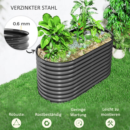 Steel Raised Garden Bed, Planting Bed Cold Frame Garden Bed Stackable Planter Box Stackable Plant Box 160x80x80cm Vegetable Bed for Garden Balcony Terrace, Planter for Flowers, Plants