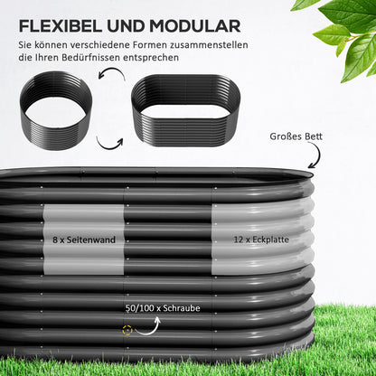 Steel Raised Garden Bed, Planting Bed Cold Frame Garden Bed Stackable Planter Box Stackable Plant Box 160x80x80cm Vegetable Bed for Garden Balcony Terrace, Planter for Flowers, Plants