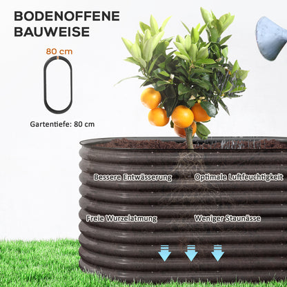 Steel Raised Garden Bed, Planting Bed Cold Frame Garden Bed Stackable Planter Box Stackable Plant Box 160x80x80cm Vegetable Bed for Garden Balcony Terrace, Planter for Flowers, Plants