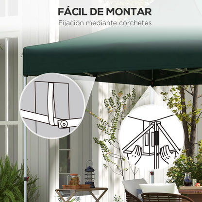 Gazebo Roof for Celebrations 3x3 m Replacement Canopy for Folding Gazebo made of Dark Green Oxford Fabric with Pointed Waterproof and Anti-UV Roof