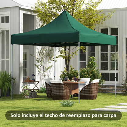 Gazebo Roof for Celebrations 3x3 m Replacement Canopy for Folding Gazebo made of Dark Green Oxford Fabric with Pointed Waterproof and Anti-UV Roof