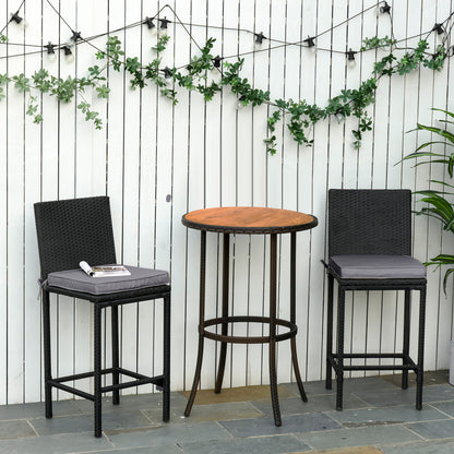 Set of 2 Garden Chair Cushions Outdoor Seat Cushions Removable Covers 5 cm Padding Polyester Fabric 45L x 45W cm Dark Grey