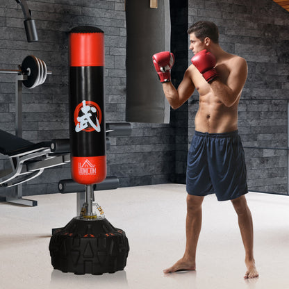 Standing Punching Bag Adult Freestanding Boxing Training Equipment Box Partner Boxing Assistant Training with Suction Cup Black+Red 60x60x180 cm