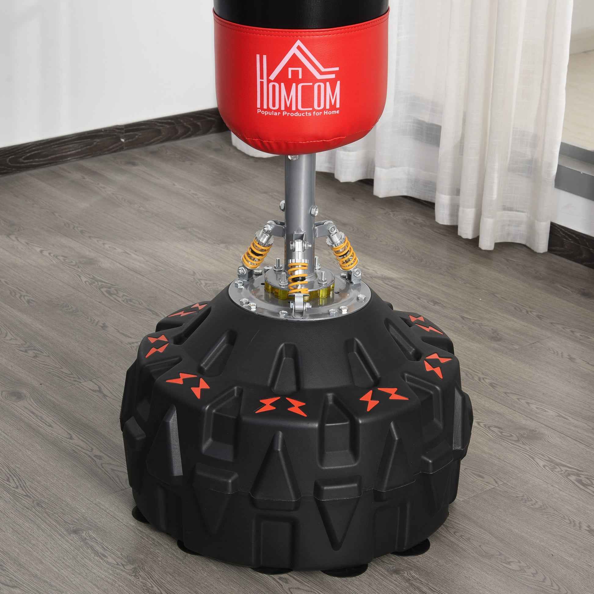 Standing Punching Bag Adult Freestanding Boxing Training Equipment Box Partner Boxing Assistant Training with Suction Cup Black+Red 60x60x180 cm