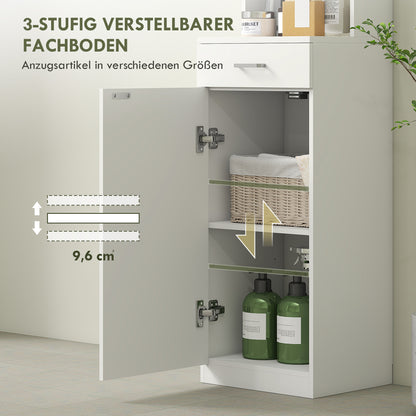 Bathroom Cabinet Tall Bathroom Cabinet Slim with Drawer, Door, Adjustable Shelves, for Bathroom, Living Room 35 x 30.5 x 179 cm White