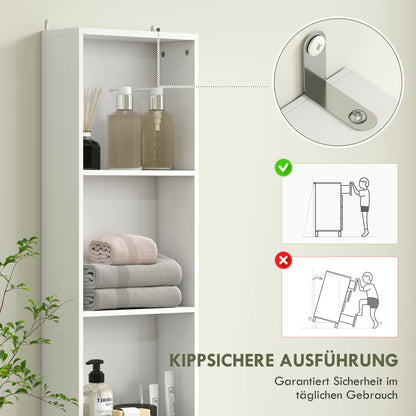 Bathroom Cabinet Tall Bathroom Cabinet Slim with Drawer, Door, Adjustable Shelves, for Bathroom, Living Room 35 x 30.5 x 179 cm White
