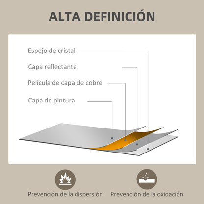 Wall Mirror Bathroom Mirror 50x70 cm Rectangular Decorative Mirror for Living Room Entrance Hallway Horizontal or Vertical Natural