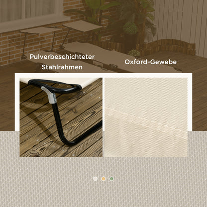 2-Pack Folding Sun Loungers with Canopy — 5-Position Adjustable Backrest, 265 lb Capacity, Outdoor Pool & Beach Chairs, Brown