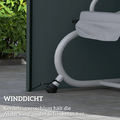 3-Seater Hollywood Swing Cover, Waterproof & Weatherproof Protective Cover for Garden Swing, Windproof & UV-Resistant, 420D Oxford Fabric, 220 x 125 x 172 cm, Gray