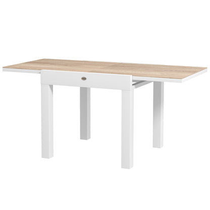 80/160 cm Extendable Aluminum Garden Table, Rectangular Patio Dining Table for 6 People, Rust-Resistant and Weatherproof, for Patio, Terrace, Light Gray
