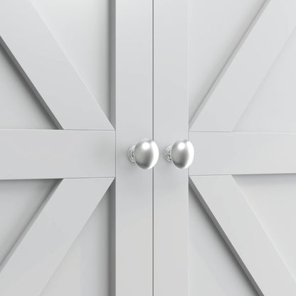 Over-The-Toilet Storage Cabinet, WC Over-The-Toilet Cabinet, Bathroom Cabinet with 2-Door Cupboard and Open Shelf 58.5L x 23W x 170H cm Wooden - White