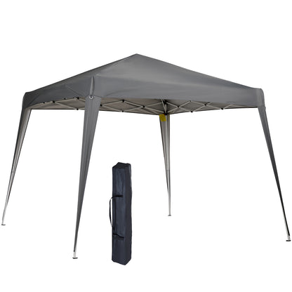 2.4x2.4m Foldable Pavilion with UV Protection, Party Tent Including Carry Bag for Garden, Balcony, Steel Gray
