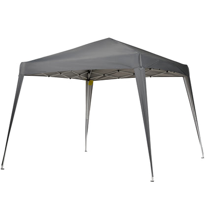 2.4x2.4m Foldable Pavilion with UV Protection, Party Tent Including Carry Bag for Garden, Balcony, Steel Gray
