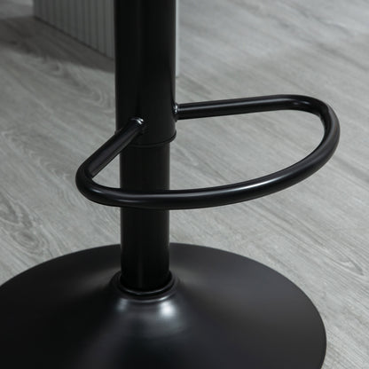 Bar Stool Set of 2, 360° Swivel Padded Bar Chair with Footrest, Backrest, Height Adjustable Faux Leather Counter Stool for Kitchen, Living Room, Dining Room Brown