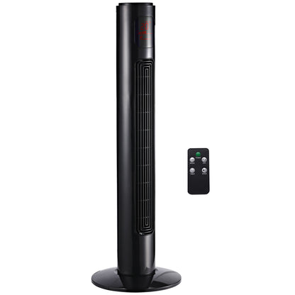 Silent 45W Tower Fan, Standing Fan for Bedroom with 3 Modes 3 Speeds, Remote Control, 70° Oscillation, Timer and LED Display, 96 cm Black