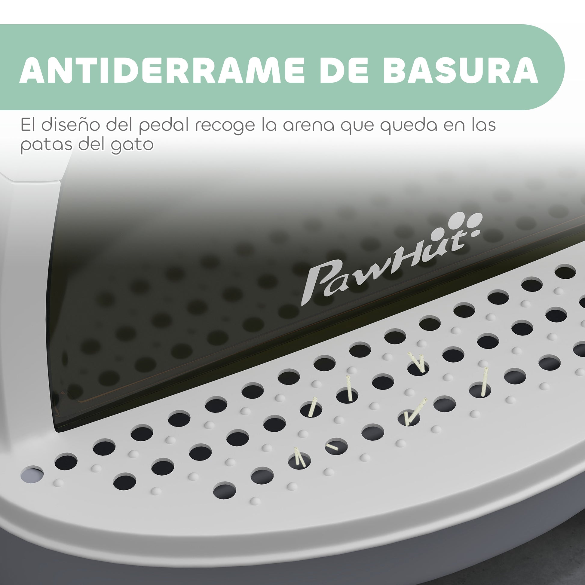 Covered Cat Litter Box Enclosed Cat Litter Pan with Removable Lid Removable Tray Carbon Filter Scoop and Top Handle 40.5x52x39 cm White and Gray