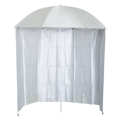 Beach Umbrella Ø 2.2 x 2.2m UV Protection Carry Bag, Stakes, and Weights Integrated Cream