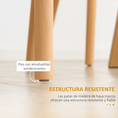 Set of 4 Nordic Style Dining Chairs Kitchen Chairs with High Backrest Polypropylene Seat and Beech Wood Legs Load 120 kg 48x52.5x83 cm White