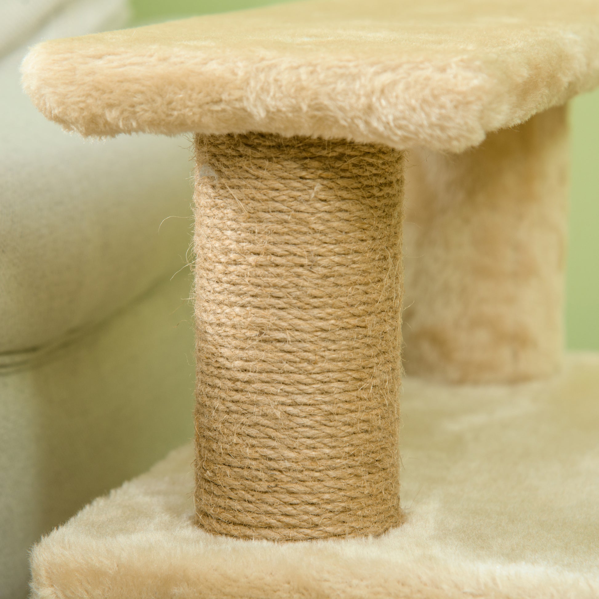 Dog Stairs 3/4 Steps 66 cm High Pet Stairs with Sleeping Den, Ramp, Play Ball, Cat Stairs for medium-sized Cat Dog Ramp Accessory for Bed, Sofa, Couch, Beige