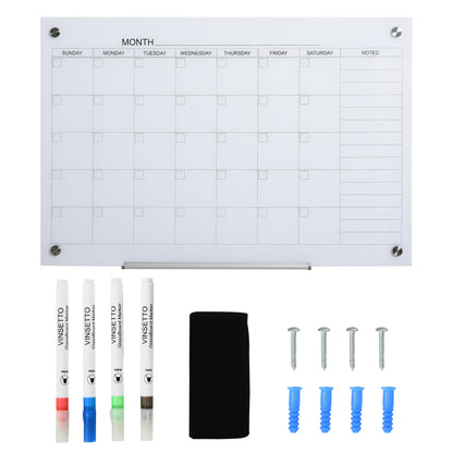 Whiteboard Calendar for Organization Holiday Plans and Monthly Schedules incl. 1 Pen Holder, 4 Markers & Eraser 90 x 60 cm