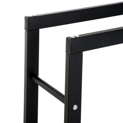Firewood Rack Metal 60 x 25 x 100 cm Firewood Storage Aid Steel Frame up to 100kg Fireplace Wood Stand Outdoor Wood Rack Firewood Holder for Garden Terrace Outside Black