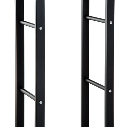 Firewood Rack Metal 60 x 25 x 100 cm Firewood Storage Aid Steel Frame up to 100kg Fireplace Wood Stand Outdoor Wood Rack Firewood Holder for Garden Terrace Outside Black