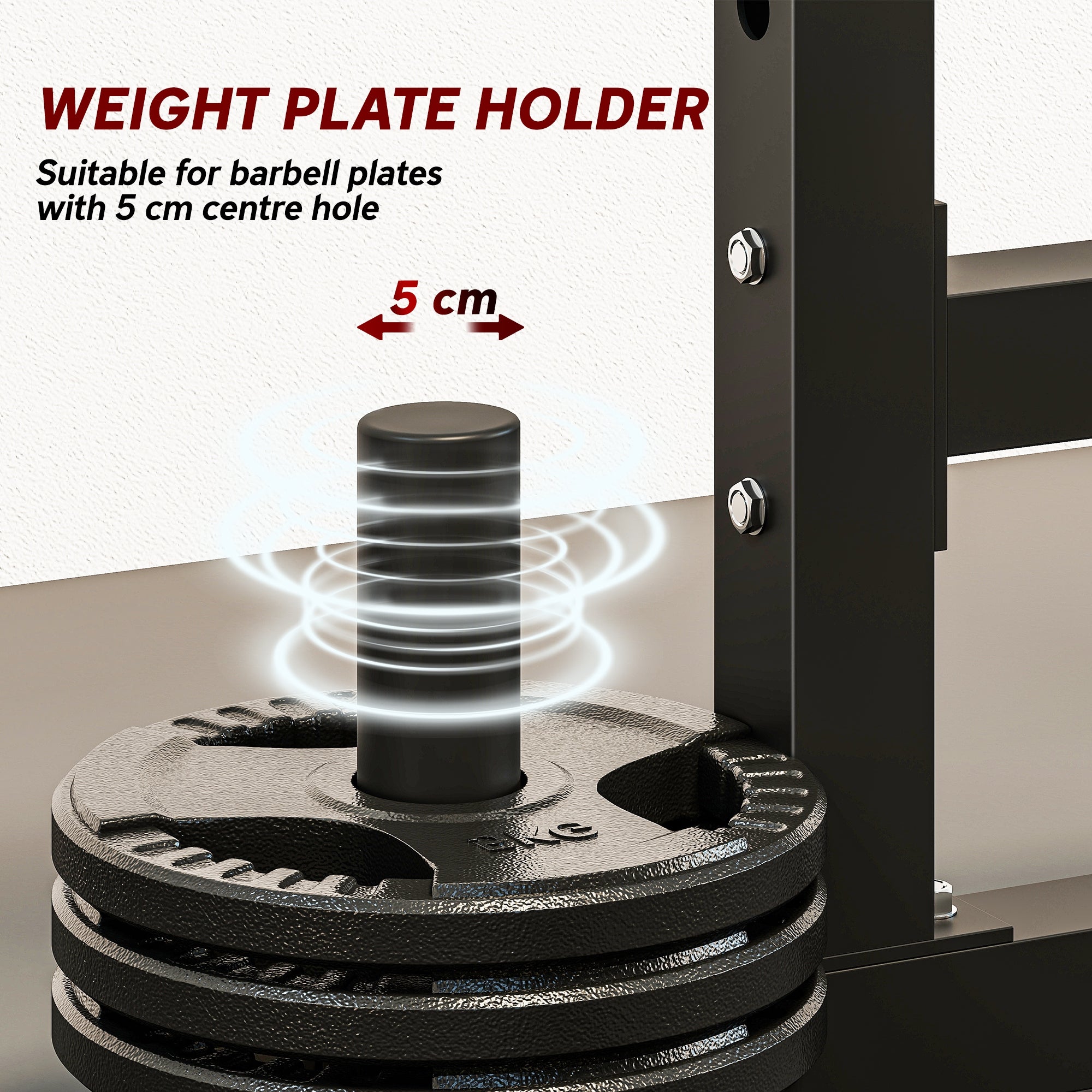 SPORTNOW 2-Tier Barbell Rack — Heavy-Duty Steel Squat Rack with Plate Storage, Up to 661 lb Capacity