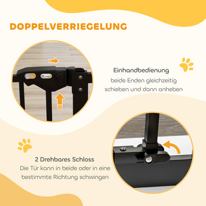 Door Guard Stair Guard Door Guard without Drilling Stair Guard for Widths 74-80 cm Swivel on Both Sides Metal Black