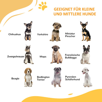 Dog Stair Gate, Dog Barrier Gate with Automatic Closing Door, 74-100 cm, Door Safety Gate, No Drilling, Dog Barrier, White