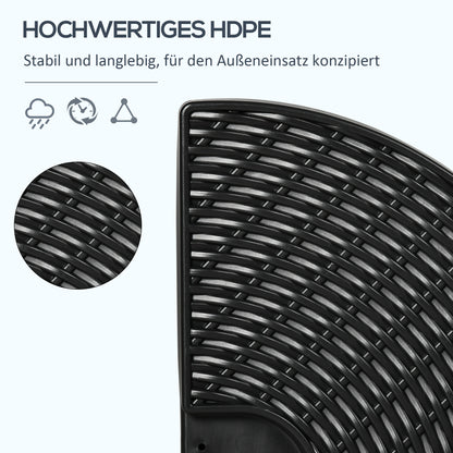 4-Piece Cantilever Umbrella Weight Base, Weatherproof, Fillable with 52kg of Water or 68kg of Sand, HDPE, Black