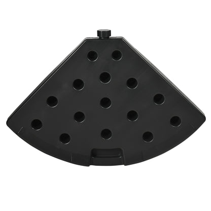 4-Piece Cantilever Umbrella Weight Base, Weatherproof, Fillable with 52kg of Water or 68kg of Sand, HDPE, Black