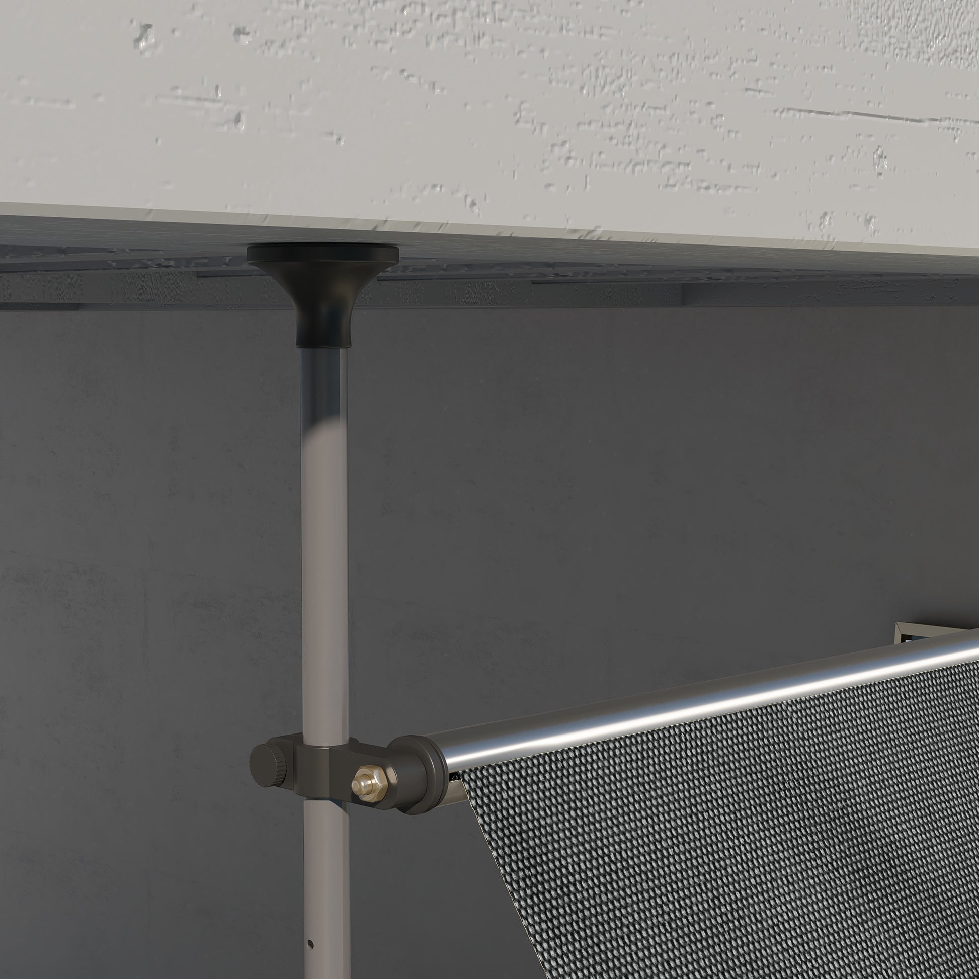 Manual Retractable Awning 3x1.2 m Exterior Terrace Roll-Up Awning Adjustable Height with Crank 210-300 cm No Drill UV30+ Protection for Balcony Garden Dark Gray