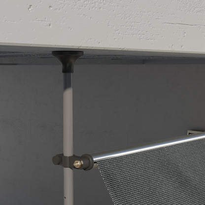 Manual Retractable Awning 3x1.2 m Exterior Terrace Roll-Up Awning Adjustable Height with Crank 210-300 cm No Drill UV30+ Protection for Balcony Garden Dark Gray