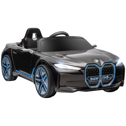 Kids Electric Car Ride On Toy with Remote Control, Portable Battery, BMW Kids Car with Headlights, MP3 Player, Safety Belt, 3-5 km/h, for Kids 3-5 Years, Black