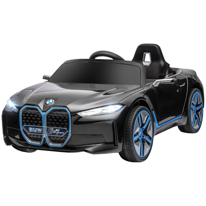 Kids Electric Car Ride On Toy with Remote Control, Portable Battery, BMW Kids Car with Headlights, MP3 Player, Safety Belt, 3-5 km/h, for Kids 3-5 Years, Black