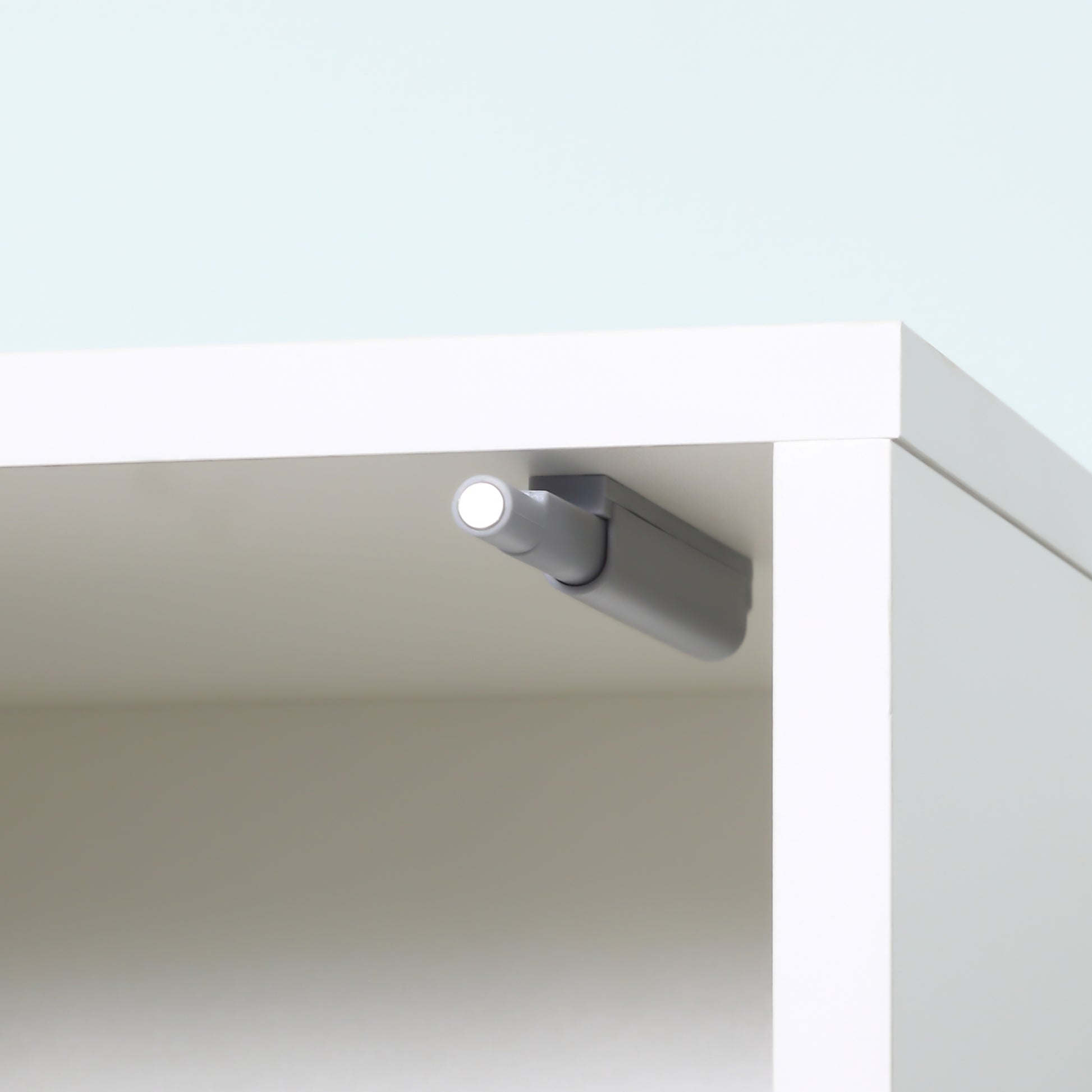 High Bathroom Cabinet Column Bathroom Furniture with Mirror 2 Doors and Adjustable Interior Shelves Multi-purpose for Kitchen Living Room 32x28x162 cm White