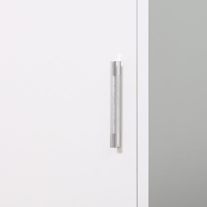 High Bathroom Cabinet Column Bathroom Furniture with Mirror 2 Doors and Adjustable Interior Shelves Multi-purpose for Kitchen Living Room 32x28x162 cm White