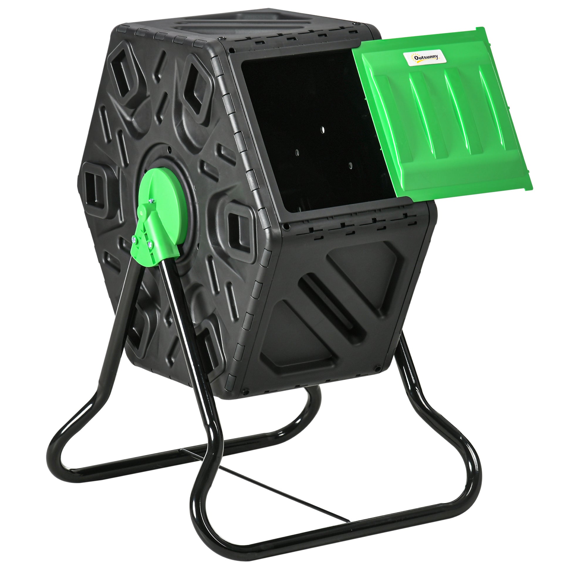 Composter 65 Liters, 60x49x77cm Rotatable Quick Composter Made of Plastic, Weatherproof Thermocomposter with Ventilation System, Lid, Garden Composter, Compost Container for Garden, Kitchen, Balcony