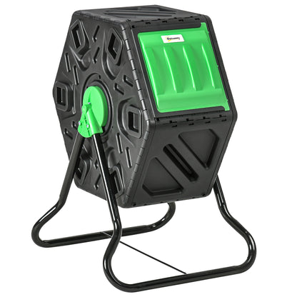 Composter 65 Liters, 60x49x77cm Rotatable Quick Composter Made of Plastic, Weatherproof Thermocomposter with Ventilation System, Lid, Garden Composter, Compost Container for Garden, Kitchen, Balcony
