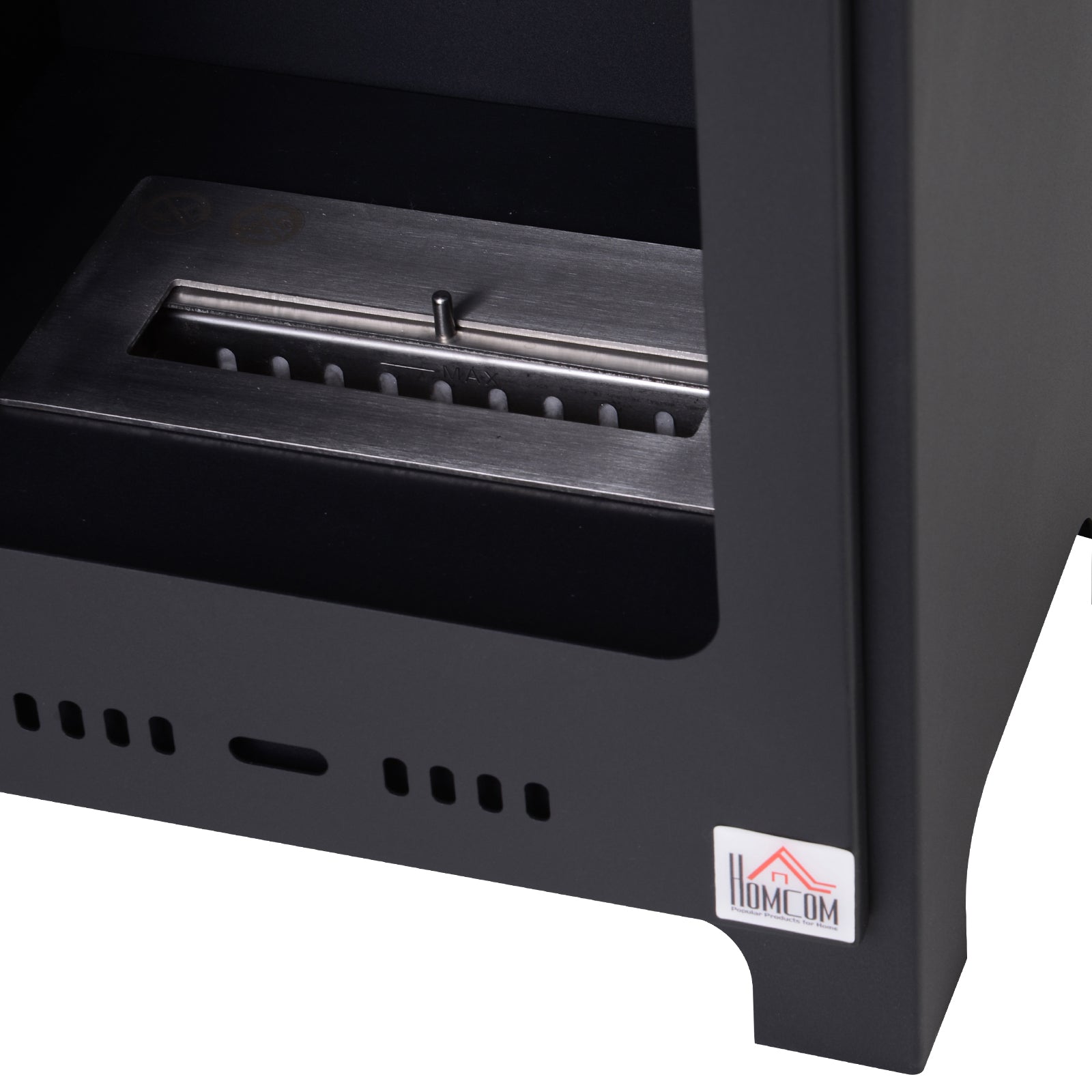Freestanding Ethanol Fireplace 0.9L Burner, 3-hour combustion time Neo-Retro Stove Dim. 40L x 30W x 50H cm Coverage 20-25 m² Black