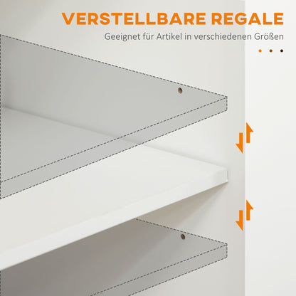 Kitchen Island Kitchen Trolley on Wheels with Worktop, Serving Trolley with Drawer, Spice Rack, Towel Holder, Kitchen Cart for Kitchen, Dining Room White 109 x 40 x 89 cm