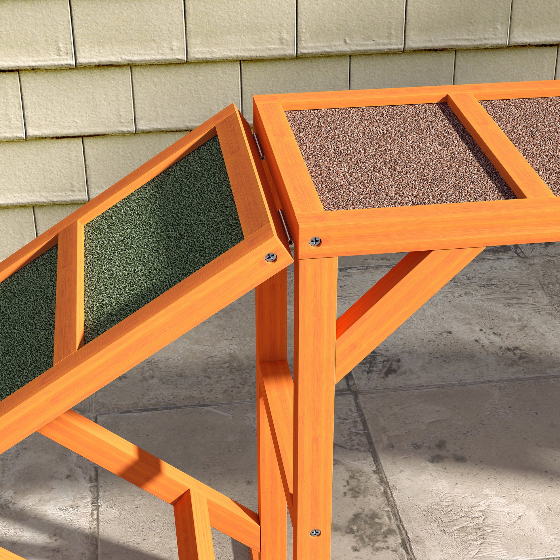 Dog Agility Bridge Agility Equipment for Dogs with Safety Bar, Non-slip Surface Agility Device for Garden, 325 x 55 x 69 cm, Orange